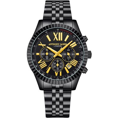 Assemblé à la main Anthony James Limited Edition Chrono Sports Black - 5 ans de garantie Schwarz Einheitsgröße Assemblé à la main Anthony James Limited Edition Chrono Sports Black - 5 ans de garantie Schwarz Einheitsgröße