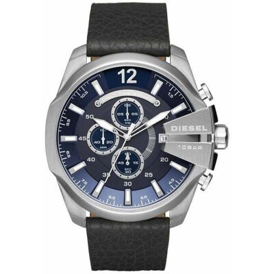 Diesel DZ4423 Mega Chief Marineblaues Zifferblatt Chronograph Herrenuhr Schwarz Einheitsgröße Diesel DZ4423 Mega Chief Marineblaues Zifferblatt Chronograph Herrenuhr Schwarz Einheitsgröße