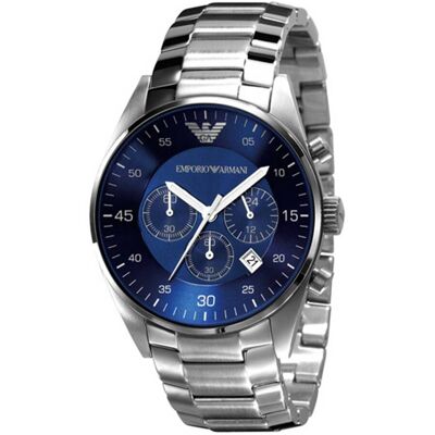 Emporio Armani Herren Chronograph Uhr AR5860 Silber Einheitsgröße Emporio Armani Herren Chronograph Uhr AR5860 Silber Einheitsgröße
