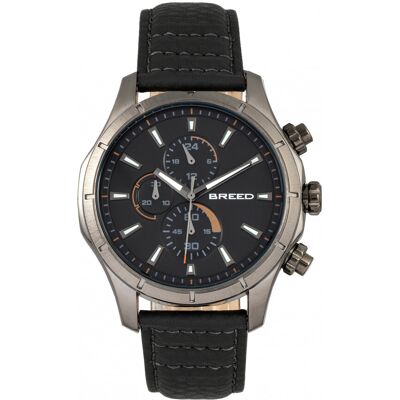 Breed Lacroix Chronograph Lederarmbanduhr Schwarz Einheitsgröße Breed Lacroix Chronograph Lederarmbanduhr Schwarz Einheitsgröße