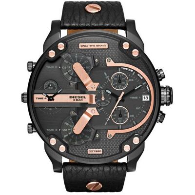 Diesel Herren Daddy 2.0 Chronograph Uhr DZ7350 Schwarz und Roségold Einheitsgröße Diesel Herren Daddy 2.0 Chronograph Uhr DZ7350 Schwarz und Roségold Einheitsgröße