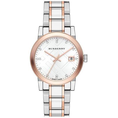Burberry BU9127 Silbernes Zifferblatt zweifarbige Damenuhr Silber und Roségold Einheitsgröße Burberry BU9127 Silbernes Zifferblatt zweifarbige Damenuhr Silber und Roségold Einheitsgröße