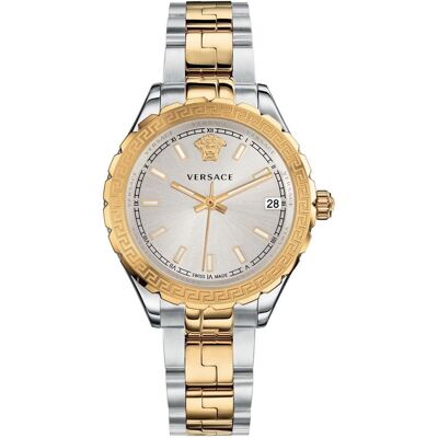 Versace V12030015 Hellenyium Quarz Silber Zifferblatt Damenuhr Silber Gold Einheitsgröße Versace V12030015 Hellenyium Quarz Silber Zifferblatt Damenuhr Silber Gold Einheitsgröße