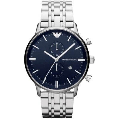 Emporio Armani Herren Chronograph Uhr AR1648 Silber Einheitsgröße Emporio Armani Herren Chronograph Uhr AR1648 Silber Einheitsgröße