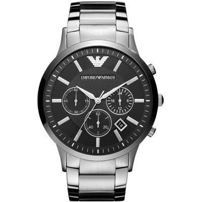 Emporio Armani Renato Silber Herren Armbanduhr AR2460 Silber Einheitsgröße Emporio Armani Renato Silber Herren Armbanduhr AR2460 Silber Einheitsgröße
