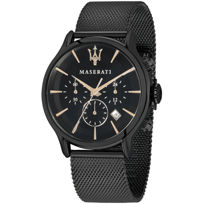 Maserati R8873618006 Epoca Herren-Chronograph mit schwarzem Zifferblatt Schwarz Einheitsgröße Maserati R8873618006 Epoca Herren-Chronograph mit schwarzem Zifferblatt Schwarz Einheitsgröße