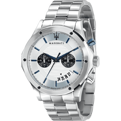 Maserati Circuito Chronograph Herrenuhr - Silbernes Zifferblatt & Edelstahlarmband Silber Einheitsgröße Maserati Circuito Chronograph Herrenuhr - Silbernes Zifferblatt & Edelstahlarmband Silber Einheitsgröße