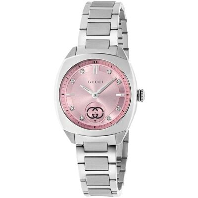 Gucci YA142511 Interlocking Quarz Damenuhr 29mm - Eleganter silberner Zeitmesser Silber Einheitsgröße Gucci YA142511 Interlocking Quarz Damenuhr 29mm - Eleganter silberner Zeitmesser Silber Einheitsgröße