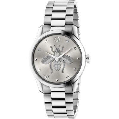 Gucci G-Timeless 38mm Unisex-Edelstahluhr - YA1264126 Silber Einheitsgröße Gucci G-Timeless 38mm Unisex-Edelstahluhr - YA1264126 Silber Einheitsgröße