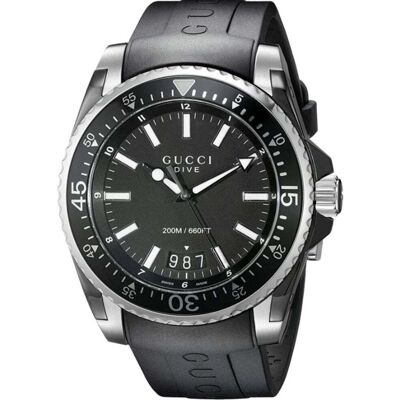 Gucci Dive Schwarze Herrenuhr YA136204 - Stilvoller und langlebiger Zeitmesser Schwarz Einheitsgröße Gucci Dive Schwarze Herrenuhr YA136204 - Stilvoller und langlebiger Zeitmesser Schwarz Einheitsgröße