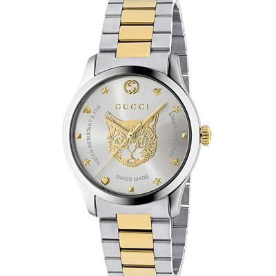 Gucci G-Timeless YA1264074 Zweifarbige Unisex-Uhr - stilvoll und vielseitig Silber Gold Einheitsgröße Gucci G-Timeless YA1264074 Zweifarbige Unisex-Uhr - stilvoll und vielseitig Silber Gold Einheitsgröße
