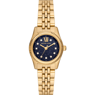 Anspruchsvolle Michael Kors MK4802 Damenuhr mit blauem Zifferblatt Gold Einheitsgröße Anspruchsvolle Michael Kors MK4802 Damenuhr mit blauem Zifferblatt Gold Einheitsgröße