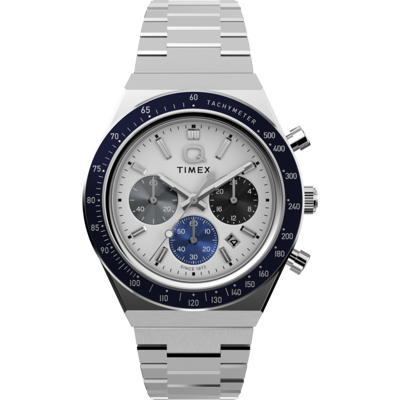 Timex Q Sport Silber Herren Armbanduhr TW2Y36200 Silber Einheitsgröße Timex Q Sport Silber Herren Armbanduhr TW2Y36200 Silber Einheitsgröße