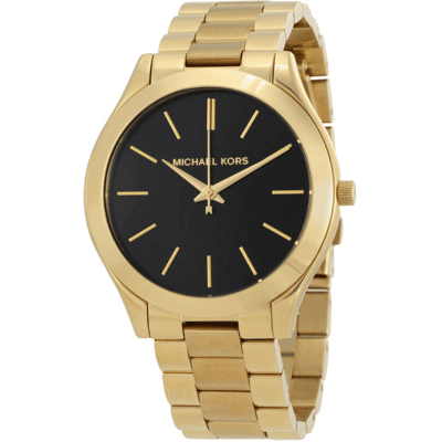 Michael Kors MK3478 Slim Runway Damenarmbanduhr 42 mm Schwarz Zifferblatt Goldton Gold Einheitsgröße Michael Kors MK3478 Slim Runway Damenarmbanduhr 42 mm Schwarz Zifferblatt Goldton Gold Einheitsgröße
