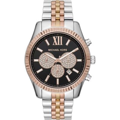 Michael Kors MK8714 Dreifarbige Herren-Chronographenuhr - stilvoll und langlebig Silber Gold Einheitsgröße Michael Kors MK8714 Dreifarbige Herren-Chronographenuhr - stilvoll und langlebig Silber Gold Einheitsgröße