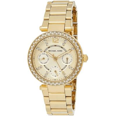 Michael Kors MK6056 Parker Chronograph 33mm Gold Edelstahl Damenuhr Gold Einheitsgröße Michael Kors MK6056 Parker Chronograph 33mm Gold Edelstahl Damenuhr Gold Einheitsgröße