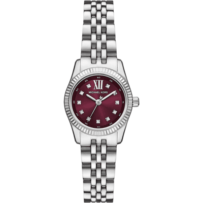 Michael Kors Lexington MK4968 Damenarmbanduhr mit burgunderfarbenem Zifferblatt Silber Einheitsgröße Michael Kors Lexington MK4968 Damenarmbanduhr mit burgunderfarbenem Zifferblatt Silber Einheitsgröße