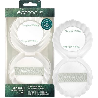 ECOTOOLS Sea Gems Pearl Puff Borla De Maquillaje Con Funda Y Espejo Einheitsgröße ECOTOOLS Sea Gems Pearl Puff Borla De Maquillaje Con Funda Y Espejo Einheitsgröße