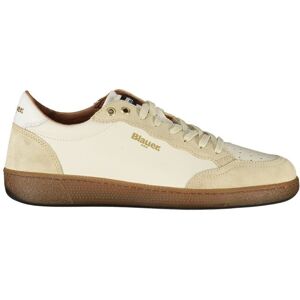 Blauer Niedrigschultrige Leder-Wildledersneaker Elfenbein EU 42 / UK 8 Blauer Niedrigschultrige Leder-Wildledersneaker Elfenbein EU 42 / UK 8