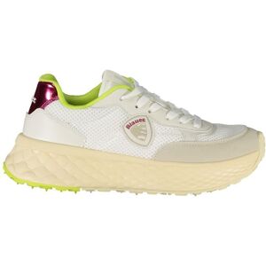 Blauer weiße Polyurethan-Damen-Sneaker Weiß EU 38 Blauer weiße Polyurethan-Damen-Sneaker Weiß EU 38