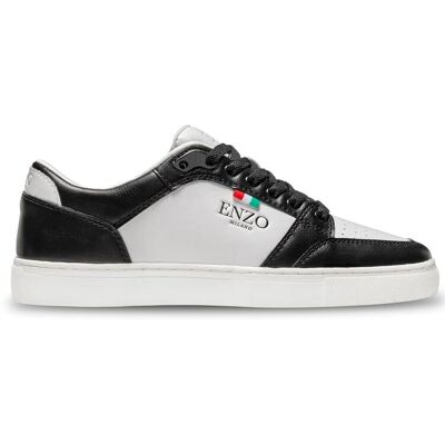 Enzo Milano Mens Monza Niedrig-Top-Trainer Schwarz EU 42 / UK 8 Enzo Milano Mens Monza Niedrig-Top-Trainer Schwarz EU 42 / UK 8
