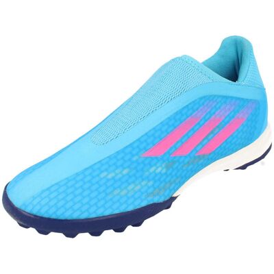 Adidas X Speedflow.3 Laceless Turf Fußballschuhe - Weiß/Blau Adidas X Speedflow.3 Laceless Turf Fußballschuhe - Weiß/Blau