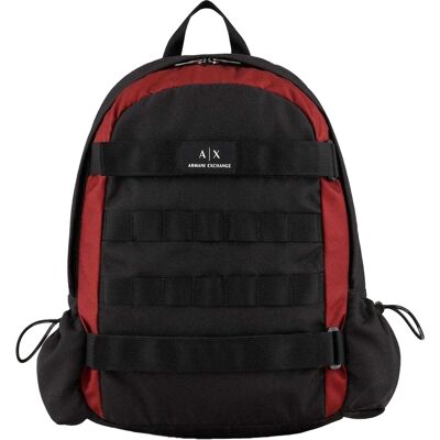 Armani Exchange - Rucksack, Nylon (Schwarz/Rot) Schwarz Rot Einheitsgröße Armani Exchange - Rucksack, Nylon (Schwarz/Rot) Schwarz Rot Einheitsgröße