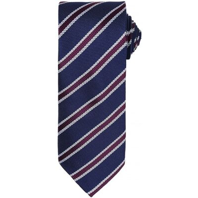 Premier Mens Waffle Stripe Formal Business Tie (2er-Pack) (Navy/Aubergine) Marine Einheitsgröße Premier Mens Waffle Stripe Formal Business Tie (2er-Pack) (Navy/Aubergine) Marine Einheitsgröße