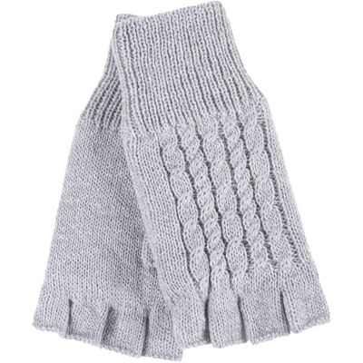 HEAT HOLDERS Damen Winter-Thermo-Fingerlose Handschuhe mit Zopfmuster Grau Einheitsgröße HEAT HOLDERS Damen Winter-Thermo-Fingerlose Handschuhe mit Zopfmuster Grau Einheitsgröße