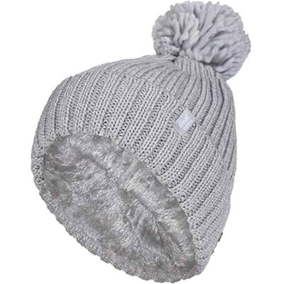Heat Holders Ladies Ribbed Cuffed Thermal isoliert Winter Pom Pom Bommelmütze Grau Einheitsgröße Heat Holders Ladies Ribbed Cuffed Thermal isoliert Winter Pom Pom Bommelmütze Grau Einheitsgröße