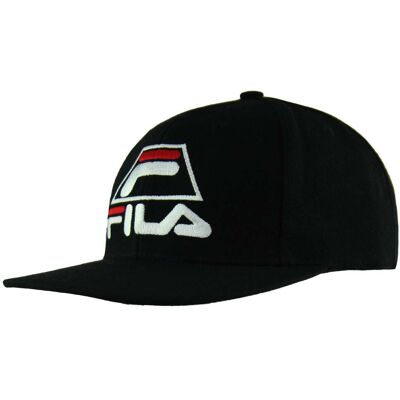 Fila Logo Herren Schwarze Kappe Schwarz Einheitsgröße Fila Logo Herren Schwarze Kappe Schwarz Einheitsgröße