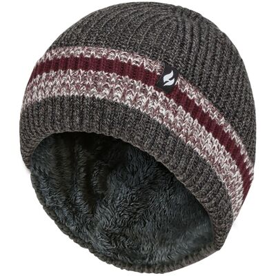 Heat Holders Mens Turnover Cuff Winter Beanie Wärmehalter Gestrickte gestreifte Thermomütze - Charcoal Grau Einheitsgröße Heat Holders Mens Turnover Cuff Winter Beanie Wärmehalter Gestrickte gestreifte Thermomütze - Charcoal Grau Einheitsgröße