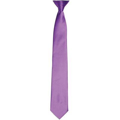 Premier Colours Herren Satin-Clip-Krawatte (Reiches Violett) Violett Einheitsgröße Premier Colours Herren Satin-Clip-Krawatte (Reiches Violett) Violett Einheitsgröße