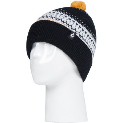 HEAT HOLDERS - Damen / Frauen gestrickte Beanie Bommelmütze mit Pom Pom Schwarz Einheitsgröße HEAT HOLDERS - Damen / Frauen gestrickte Beanie Bommelmütze mit Pom Pom Schwarz Einheitsgröße