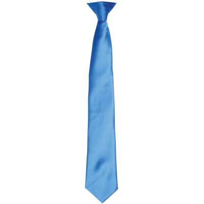 Premier Colours Herren Satin Clip Krawatte (Saphir) Saphir Einheitsgröße Premier Colours Herren Satin Clip Krawatte (Saphir) Saphir Einheitsgröße