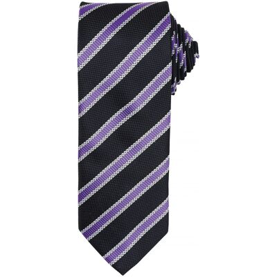 Premier Mens Waffle Stripe Formal Business Tie (2er-Pack) (Schwarz/Rich Violet) Schwarz Einheitsgröße Premier Mens Waffle Stripe Formal Business Tie (2er-Pack) (Schwarz/Rich Violet) Schwarz Einheitsgröße