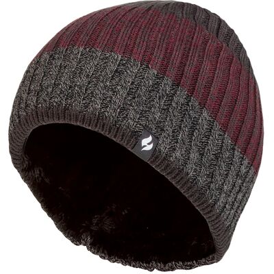 Heat Holders Herren Fleece gefütterte gestreifte Wintermütze Wärmehalter hohe Leistung weiche isolierte thermische Mütze - Charcoal Grau Einheitsgröße Heat Holders Herren Fleece gefütterte gestreifte Wintermütze Wärmehalter hohe Leistung weiche isolierte thermische Mütze - Charcoal Grau Einheitsgröße