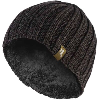 Heat Holders - Herren Fleece gefütterte gerippte Wintermütze Dunkelgrün Einheitsgröße Heat Holders - Herren Fleece gefütterte gerippte Wintermütze Dunkelgrün Einheitsgröße