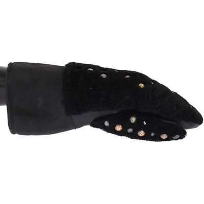 Dolce & Gabbana schwarze Leder-Schafsleder-Nietenhandschuhe Mehrfarben M Dolce & Gabbana schwarze Leder-Schafsleder-Nietenhandschuhe Mehrfarben M