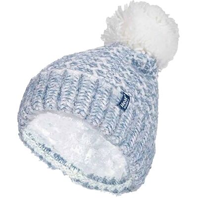 Heat Holders Damen Fleece gefüttert Cuffed Thermal Winter Bommelmütze mit Pom Pom Blau Einheitsgröße Heat Holders Damen Fleece gefüttert Cuffed Thermal Winter Bommelmütze mit Pom Pom Blau Einheitsgröße