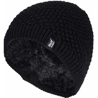Heat Holders Wärmehalter - Ladies Knit Fleece gefüttert Warm Thermal Beanie Hat Schwarz Einheitsgröße Heat Holders Wärmehalter - Ladies Knit Fleece gefüttert Warm Thermal Beanie Hat Schwarz Einheitsgröße