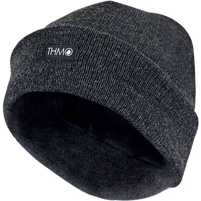 THMO - Herren Outdoor Thermal gestrickt 40g 3M Thinsulate gefüttert Beanie Hut Holzkohle Einheitsgröße THMO - Herren Outdoor Thermal gestrickt 40g 3M Thinsulate gefüttert Beanie Hut Holzkohle Einheitsgröße