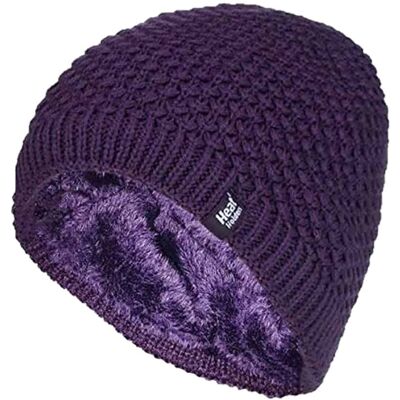 Heat Holders Wärmehalter - Ladies Knit Fleece gefüttert Warm Thermal Beanie Hat Lila Einheitsgröße Heat Holders Wärmehalter - Ladies Knit Fleece gefüttert Warm Thermal Beanie Hat Lila Einheitsgröße