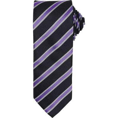 Premier - Krawatte für Herren (Schwarz/Reiches Violett) Schwarz Einheitsgröße Premier - Krawatte für Herren (Schwarz/Reiches Violett) Schwarz Einheitsgröße