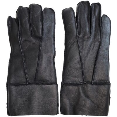 Infinity Leather Schwarze Unisex-Handschuhe aus Schaffell mit aufrollbarer Manschette Schwarz 2XL Infinity Leather Schwarze Unisex-Handschuhe aus Schaffell mit aufrollbarer Manschette Schwarz 2XL