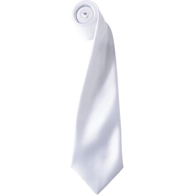 Premier - "Colours" Krawatte für Herren/Damen Unisex (Weiß) Weiß Einheitsgröße Premier - "Colours" Krawatte für Herren/Damen Unisex (Weiß) Weiß Einheitsgröße