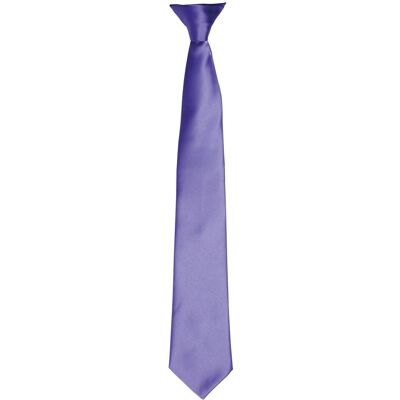 Premier Colours Herren Satin Clip Krawatte (Lila) Lila Einheitsgröße Premier Colours Herren Satin Clip Krawatte (Lila) Lila Einheitsgröße