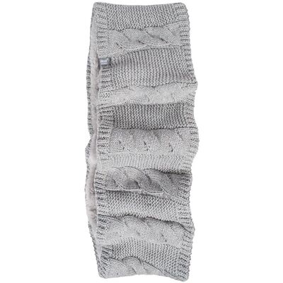 Heat Holders Damen-Winterschal mit weichem Fleece-Futter und Zopfmuster, Thermo-Schlauchschal, Hellgrau Grau Einheitsgröße Heat Holders Damen-Winterschal mit weichem Fleece-Futter und Zopfmuster, Thermo-Schlauchschal, Hellgrau Grau Einheitsgröße
