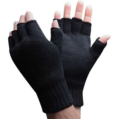 Herren 3M Thinsulate 40 Gramm Thermoisolierung Schwarz Fingerlose Handschuhe Schwarz L/XL Herren 3M Thinsulate 40 Gramm Thermoisolierung Schwarz Fingerlose Handschuhe Schwarz L/XL