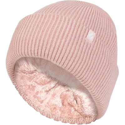 Heat Holders Damen Fleece gefütterte gerippte Überwurfmütze Wärmehalter Thermomütze für den Winter - Dusky Pink Rosa Einheitsgröße Heat Holders Damen Fleece gefütterte gerippte Überwurfmütze Wärmehalter Thermomütze für den Winter - Dusky Pink Rosa Einheitsgröße